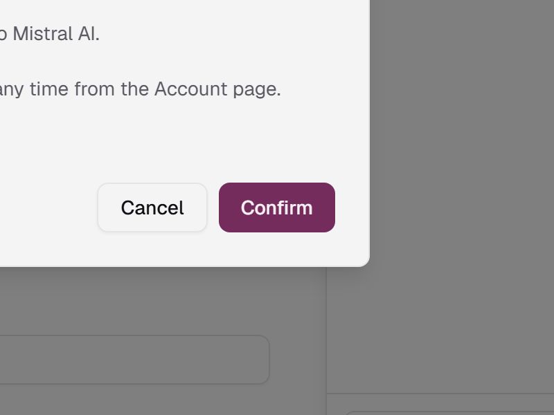 Choosing Confirm on the Use AI assistance? screen